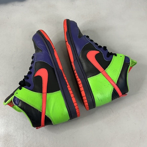 309432-081 Nike Dunk High Bling Pack 2006 VTG Black Green Purple M7 W8.5 - Picture 5 of 9